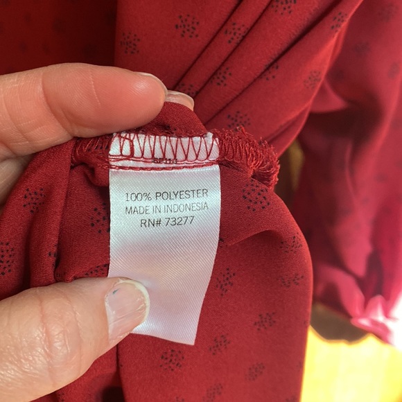 Burgundy Evri Tunic style blouse 3x - Picture 5 of 5